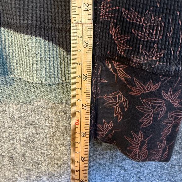 Lucky Brand Shirt Womens Large Vintage Henley Black Embroidered Knit Y2K Japan - Picture 4 of 8